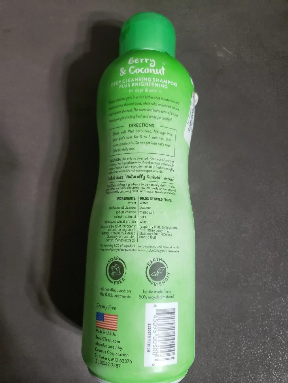 Deep Cleansing Pet Shampoo - Green (Berry & Coconut) 20 Fl Oz